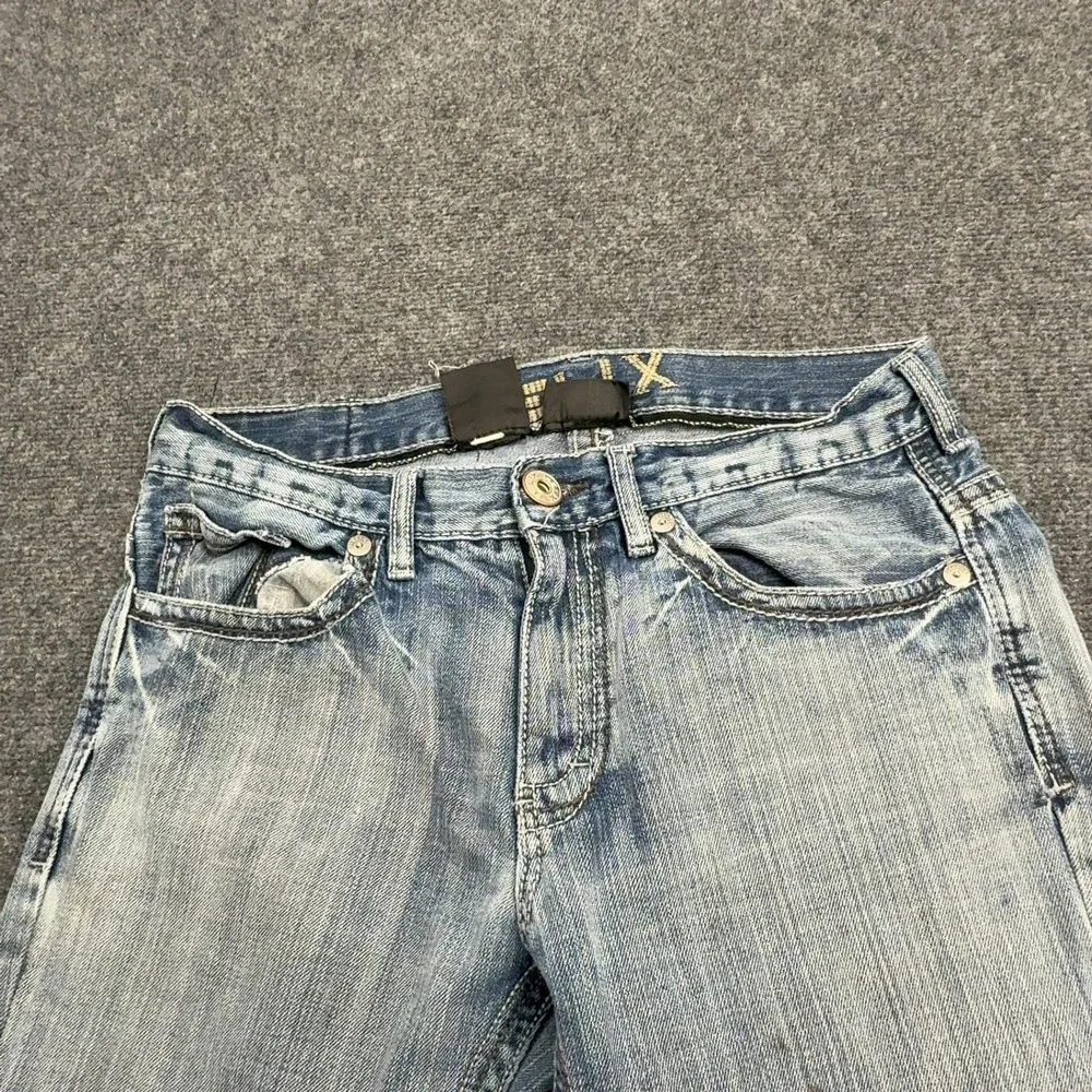 Helix Jeans Mens 32x32 Blue Denim Slim Boot Distressed Y2K Streetwear